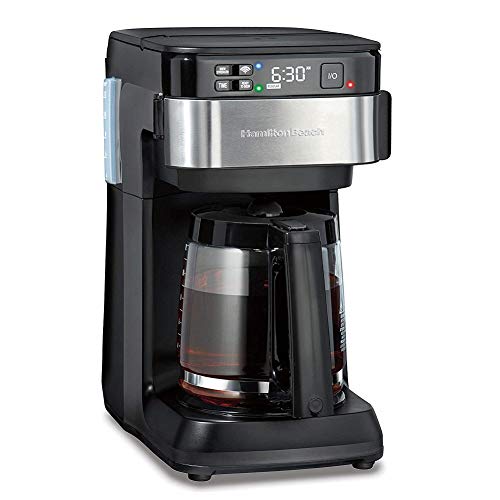 Book Cover Hamilton Beach Works with Alexa Smart Coffee Maker, Programmable, 12 Cup Capacity, Black and Stainless Steel (49350) â€“ A Certified for Humans Device