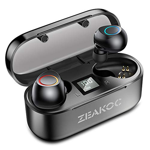 Book Cover ZEAKOC True Wireless Earbuds TWS Stereo Bluetooth 5.0 Headphones with Qualcomm CSR APTX Chipset CVC8.0 Noise Cancelling in-Ear Earphone IPX5 Waterproof 40H Playtime Sports Earpiece with Charging Case