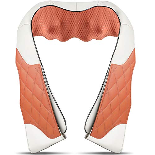 Neck Massager with Heat, Deep Kneading Back Massager, 3D Massage for Back Neck Shoulder Waist and Foot, Shiatsu Electric Neck Shoulder Back Massager Use at Home Office and Car, Christmas Gifts