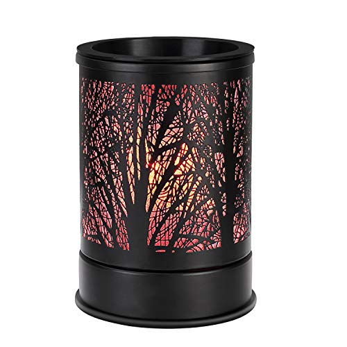 Book Cover Enaroma Fragrance Wax Melts Warmer with 7 Colors LED Changing Light Classic Black Forest Design Scent Oil Candle Warmer