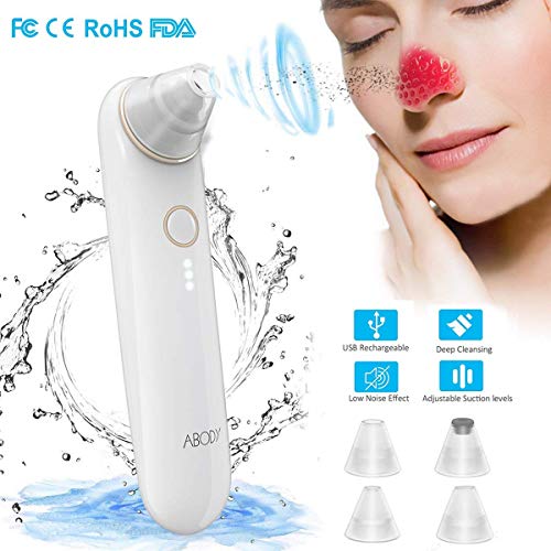 Blackhead Remover Vacuum, Abody Electric Skin Facial Pore Cleaner Blackhead Vacuum Suction Removal Blackhead Extractor with LCD Display and 4 Suction Head for Women Men Face Nose