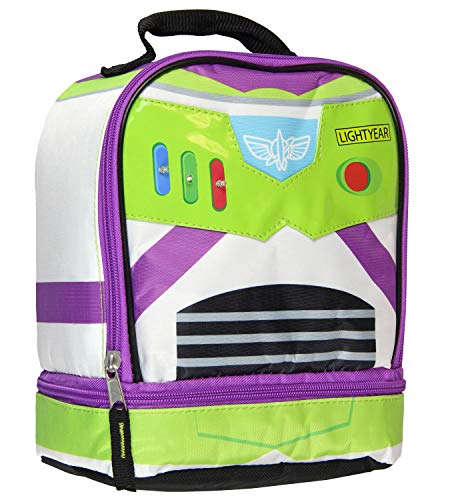 Book Cover Toy Story Buzz Lightyear Dual Compartment Insulated Light Up Lunch Bag Tote