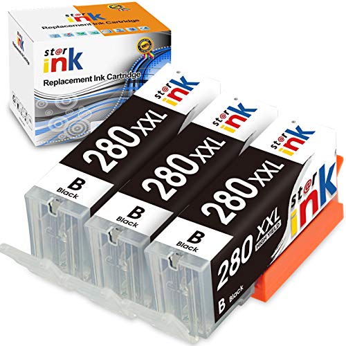 Starink Compatible Ink Cartridge Replacement for Canon PGI-280 PGI-280XXL PGBK Work for PIXMA TR7520 TR8520 TS6120 TS6220 TS8120 TS8220 TS9120 TS9520 TS9521C Printer (3 Pack)