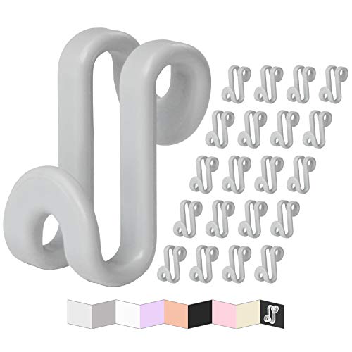 Chengruishun Clothes Hanger Connector Hooks, Mini Cascading Hanger Hooks for Velvet Huggable Hangers, Heavy Duty Space Saving for Closet Grey 60 Pcs