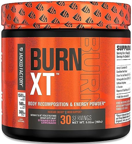 Burn-XT Powder for Men & Women - Improve Focus & Increase Energy - Premium Acetyl L-Carnitine, Green Tea Extract, Capsimax Cayenne Pepper, & More - 30 Sv, Strawberry Lemonade