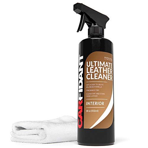 Carfidant Ultimate Leather Cleaner - Full Leather & Vinyl Cleaning Kit with Microfiber Towel for Leather & Vinyl Seats, Automotive Interiors, Car Dashboards, Sofas & Purses! - 18oz Kit