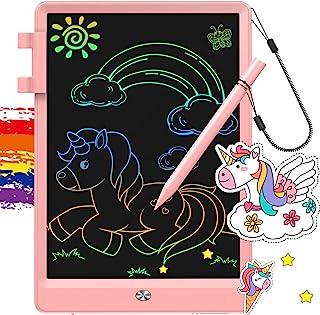 Book Cover Ansel LCD Writing Tablet 10 Inch Drawing Tablets for Kids, Colorful Screen Magnetic Memo Board and Doodle Scribble Pads for Ages 2+ (Pink)