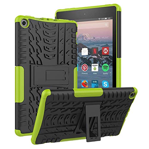 ROISKIN Amazon Fire HD 8 Tablet Case (7th 8th Generation, 2017 2018 Release), Kickstand Anti-Slip Shockproof Impact Resistance Dual Layer Heavy Duty Protective Case Cover