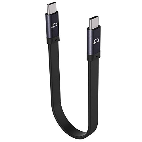 USB C to USB C Cable (0.72ft), 3.1 Gen 2 10Gbps 100W 4K Video Data Transfer Charging Cable for Samsung Galaxy S8, S9, S10,T5 LaCie SSD, MacBook Pro, iPad Pro 2018, and More (1-Pack)