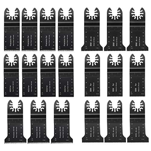 Powerextra 20 Metal Wood Oscillating Multitool Quick Release Saw Blades Fit Fein Multimaster Porter Cable Black & Decker Bosch Craftsman Ridgid Ryobi Makita Milwaukee Dewalt Rockwell Chicago