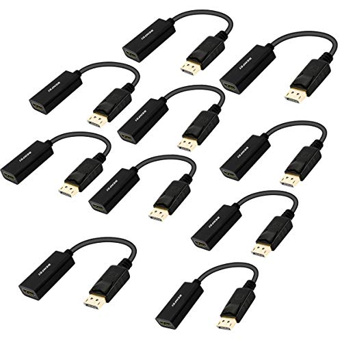 DisplayPort to HDMI Adapter 10 Pack, Benfei DP Display Port to HDMI Converter Male to Female Gold-Plated Cord Compatible for Lenovo Dell HP and Other Brand