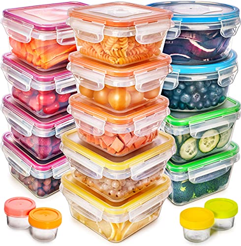 Fullstar Food Storage Containers with Lids - Plastic Food Containers with Lids - Plastic Containers with Lids Storage (17 Pack) - Plastic Storage Containers with Lids Food Container Set BPA-Free