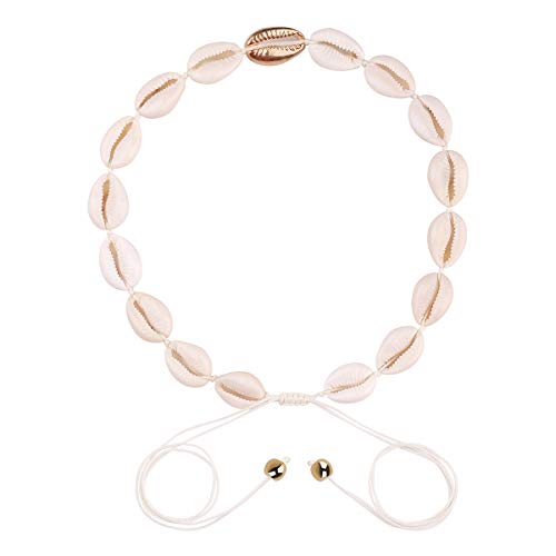 ProTKFU Shell Choker Necklace for Women Handmade Adjustable Hawaii Beach Seashell Choker Necklace Jewelry (Shell Necklace Type 2)