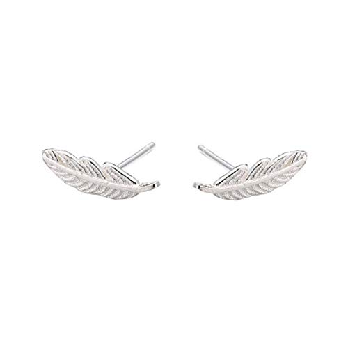 SLUYNZ Genuine 925 Sterling Silver Tiny Feather Studs Earrings for Women Teen Girls Sterling Silver Studs Earrings