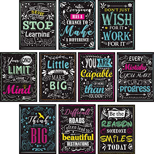Motivational Posters for Classroom, Inspirational Quotes Posters for Students Teachers Classroom Decorations 12 x 16 Inches (10 Pack)