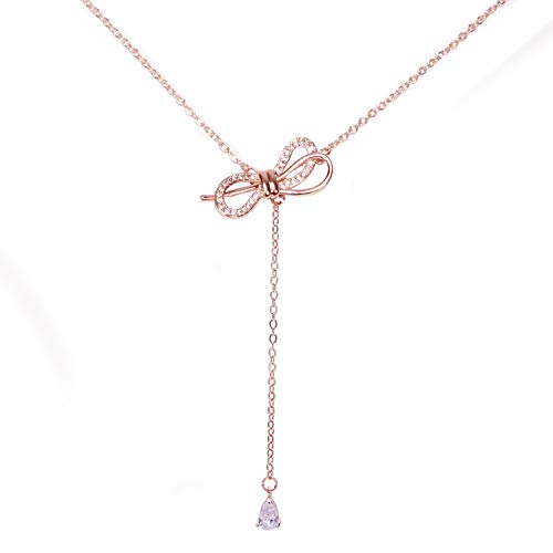 Necklaces for Women Bar Necklace Jewelry Bow Choker Lariat Y, Gold, Size No Size