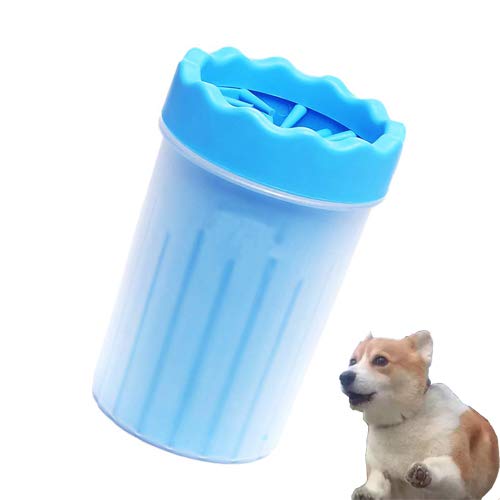Book Cover LLY Dog Paw Cleaner, Portable Pet Foot Washer Cup Puppy Paw Cleaner Brush Cup for Dogs Puppy Cats Grooming with Muddy Paw(Blue M)