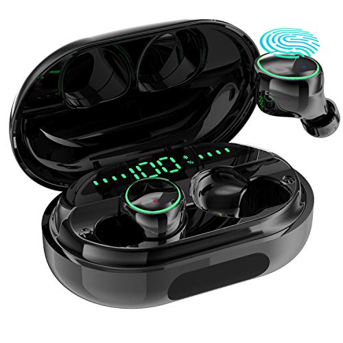 Bluetooth Earbuds Wireless Headphones- IPX8 Waterproof Earphones with Charging Case for Android, iOS, Windows and Mac Including Breathing Light, Built-in Mics, Noise Reduction and Hi-Fi Stereo Sound