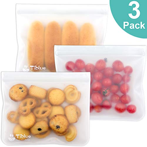 Book Cover Reusable Storage Bags - 3 Pack Leakproof Reusable Sandwich Bags - EXTRA THICK Reusanle Snack Lunch Bag - BPA FREE Reusable Ziplock Bag for Food Storage Make-up Travel Home Organization Eco-friendly