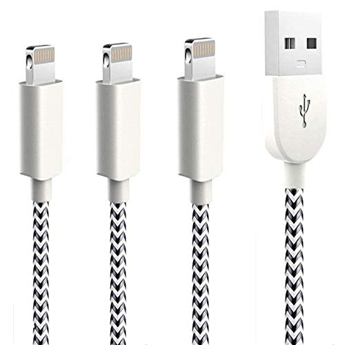 iPhone Charger Cable,Sharllen 3 Pack 6FT MFi Certified iPhone Charging Cable Nylon Braided USB Fast Charging&Syncing Long Lightning Cord Compatible iPhone XS/Max/XR/X/8/8Plus/7/7P/6S/iPad (6FT)