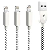iPhone Charger Cable,Sharllen 3 Pack 6FT MFi Certified iPhone Charging Cable Nylon Braided USB Fast Charging&Syncing Long Lightning Cord Compatible iPhone XS/Max/XR/X/8/8Plus/7/7P/6S/iPad (6FT)