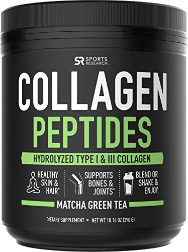 Book Cover Premium Collagen Peptides Powder with Matcha Green Tea | Grass-Fed, Certified Paleo Friendly, Non-GMO and Gluten Free (10.16oz)