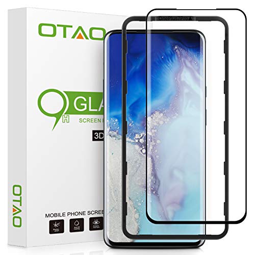 Book Cover Oneplus 7 Pro Screen Protector Tempered Glass, OTAO 3D Curved Dot Matrix Glass Screen Protector with Installation Tray for OnePlus 7 Pro (Case Friendly)