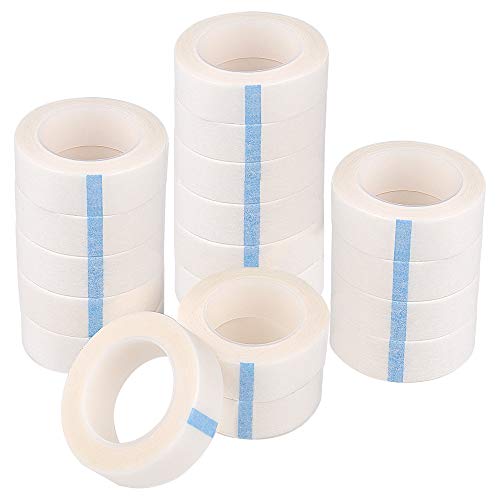 Book Cover TUPARKA 18 Pack Eyelash Tape White Paper Fabric Tape for Eyelash Extension Supply, 0.5 Inch x 10 Yard Each Roll