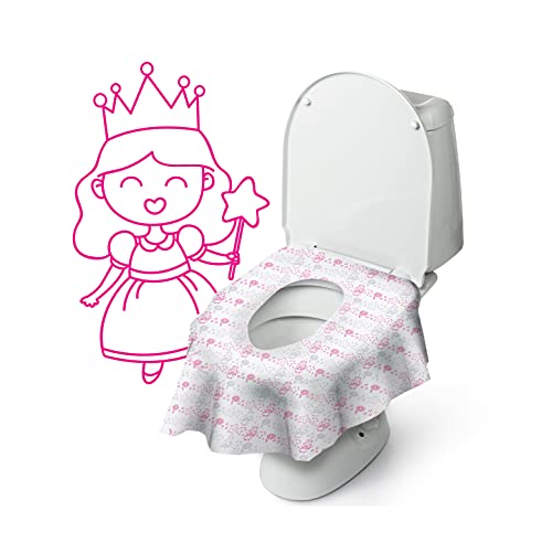 Book Cover Cadily Princess Disposable Toilet Seat Covers for Kids & Adults: 20 X-Large, Waterproof, Portable, Individually Wrapped Toilet Seat Cover That Completely Covers Any Toilet