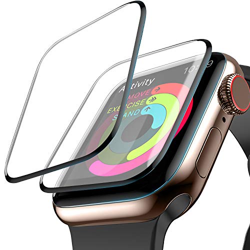 Screen Protector for Apple Watch, MIZOO [2-Pack] (44mm for Series 4) Liquid Skin HD Clear Max Coverage and Anti-Bubble Anti-Fingerprint Anti-Smudge Scratch Resistance