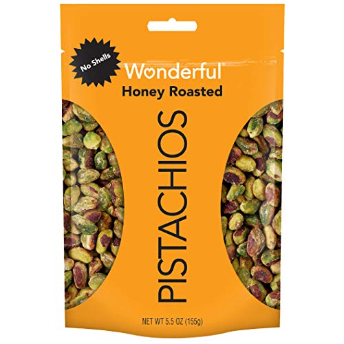 Book Cover Wonderful Pistachios, No Shells, Honey Roasted, 5.5 Ounce Resealable Pouch