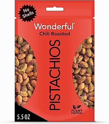 Book Cover Wonderful Pistachios, No Shells, Chili Roasted, 5.5 Ounce Resealable Pouch