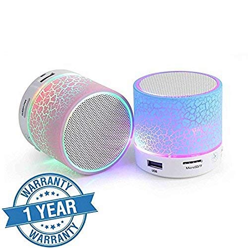 esportic Wireless LED Bluetooth Speakers S10 Handsfree with Calling Functions and FM Radio for All Android and iPhone Smartphones (Assorted Colour)