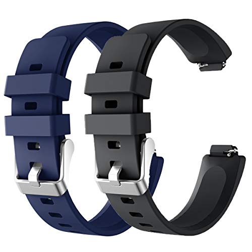 GOSETH Compatible with Fitbit Ace 2 Bands for Kids 6+, Replacement Silicone Accessories Bracelet for Fitbit Ace 2 Fitness Tracker(Blue+Black)
