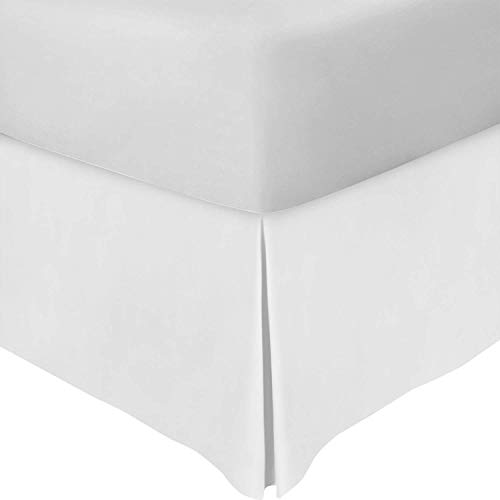 Utopia Bedding Bed Skirt - Soft Quadruple Pleated Dust Ruffle - Easy Fit with 16 Inch Tailored Drop - Hotel Quality, Shrinkage and Fade Resistant (King Cal, White)