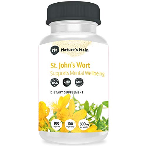 St Johns Wort Capsules Natural Depression Supplements, Anxiety Relief, Mood Support & Stress Relief ǀ Max Strength 1000 mg ǀ 100 St Johns Wort Happy Pills, Nootropics and Smart Drugs