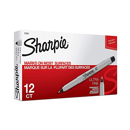 Permanent Markers, Ultra Fine Point, Black, 12 Count Pack of 3
