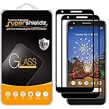 Supershieldz (2 Pack) Designed for Google (Pixel 3a XL) Tempered Glass Screen Protector, (Full Screen Coverage and Full Adhesive) Anti Scratch, Bubble Free (Black)