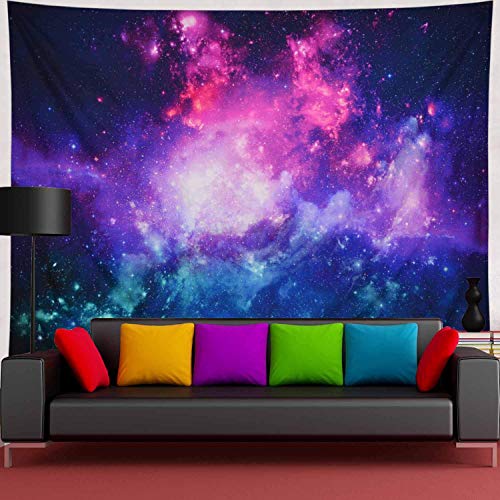 Book Cover Galaxy Tapestry Purple Starry Night Tapestry 3D Cosmic Space Tapestry Mystic Stars Tapestry Wall Hanging Psychedelic Hippie Tapestry for Ceiling Living Room Dorm Decor
