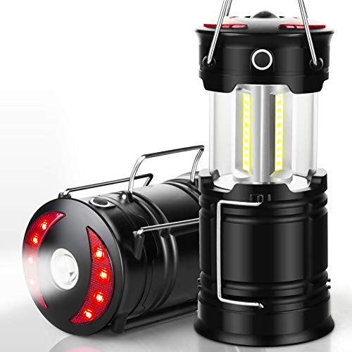 EZORKAS 2 Pack Camping Lanterns, Rechargeable Led Lanterns, Hurricane Lights with Flashlight and Magnet Base for Camping, Hurricane, Hiking, Emergency, Outage