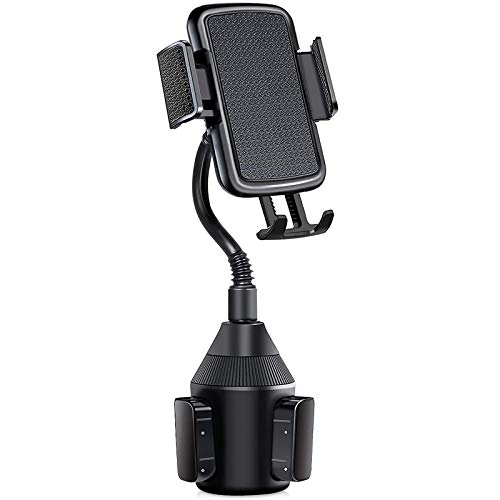 KNGUVTH Car Phone Holder Cup Holder Phone Mount Universal Adjustable Auto Gooseneck Cup Holder Cradle Car Mount with a Flexible Long Neck Compatible for iPhone 11 Pro Max/Xs/XS Max/X/8/7 Plus/Samsung
