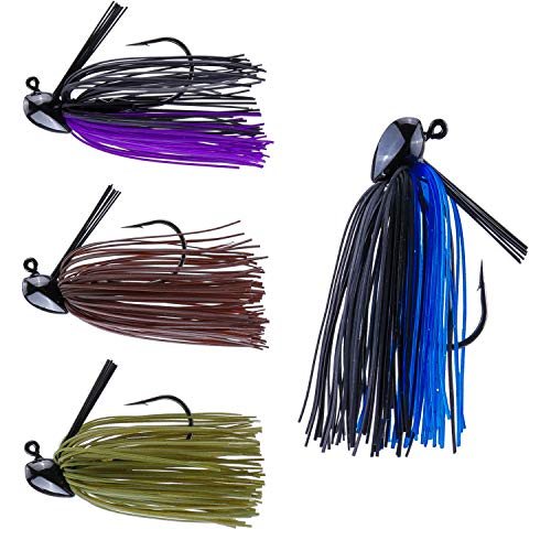 RUNCL Anchor Box - Football Jig, Bass Fishing Jig 3/8oz - Silicone Skirts, Spike Trailer Keeper, Streamlined Football Head, Weedguard System, Proven Color - Fishing Lure