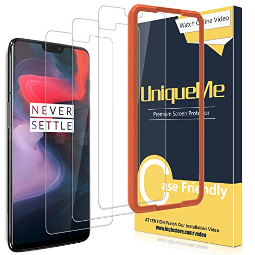 Book Cover UniqueMe for Oneplus 6 Screen Protector,[3 Pack] [Japan Tempered Glass] with Lifetime Replacement Warranty