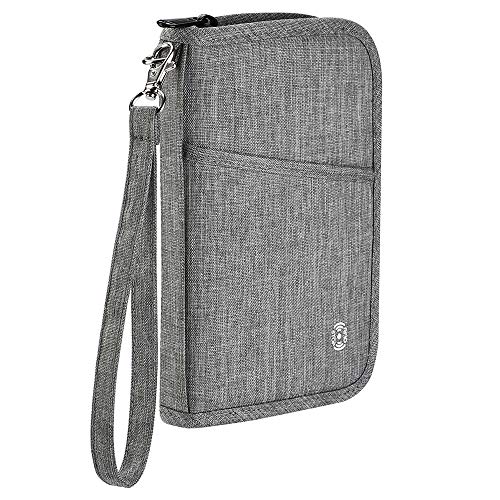 HOPAI Travel Wallet Family Passport Holder RFID Blocking Zipper Passport Wallet for Man and Women (S)