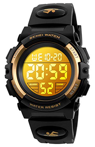 Kids Digital Sport Watch Boys Waterproof Casual Electronic Analog Quartz 7 Colorful Led Watches with Alarm Wrist Watches for Boy Girls Children