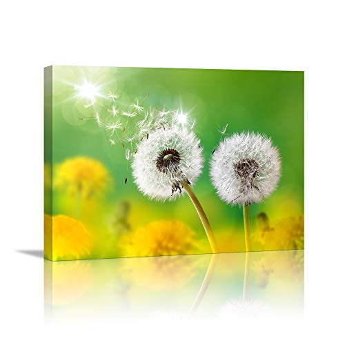 Wall Art for living room Canvas Prints Artwork bathroom Wall Decor light from sun Simple Life Green dandelion Picture Watercolor painting Framed bedroom wall decorations Office Works Home Decoration