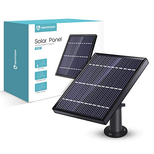 Solar Panel Compatible with HeimVision HMD2 Rechargeable Battery Security Camera, Waterproof 3.2W/ 5.5V Solar Panel with 13ft/ 4m USB Cable, Support Continuously Supply Power for Security Camera