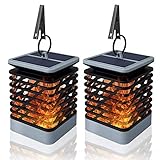 Solar Flame Lights Lantern,2pcs Solar Lantern Lights Dancing Flame Waterproof Outdoor Hanging Solar Lights Solar Powered Umbrella Led Night Lights for Garden Patio Deck Yard Path (style2)