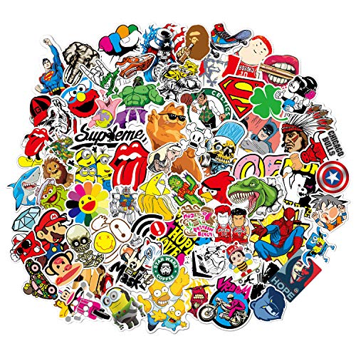 Sticker 200 Pcs Vinyl Waterproof Stickers Laptop Luggage Stickers Skateboard Guitar Travel Case Graffiti Sticker Door Car Motorcycle Bicycle Stickers Teens Adults Girls Boys (200 pcs)