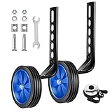 BNKIHDD Bicycle Training Wheels for Kids Stronger Version Replacement Adjustable Bicycles Stabilizer for Children, Suitable for 12/14/ 16/18/ 20/ inch Children's Single Speed Bikes (Blue)